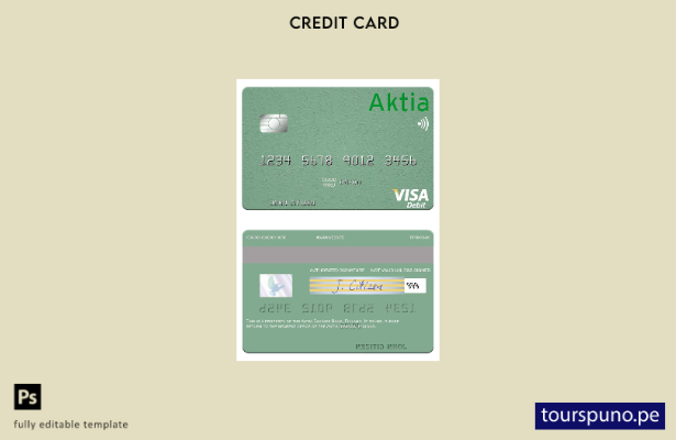 lista para imprimir plantilla de tarjeta de débito visa Aktia Savings Bank de Fi